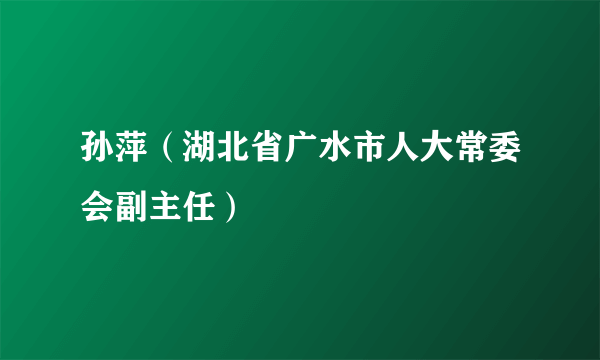 孙萍（湖北省广水市人大常委会副主任）