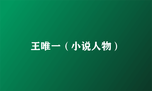 王唯一（小说人物）