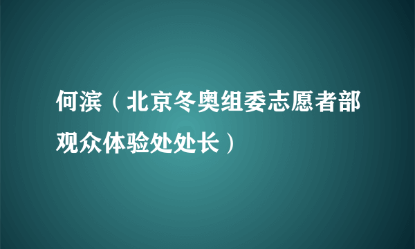 何滨（北京冬奥组委志愿者部观众体验处处长）