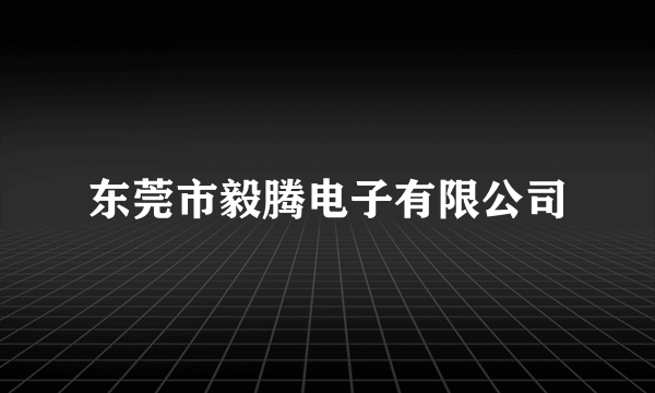 东莞市毅腾电子有限公司