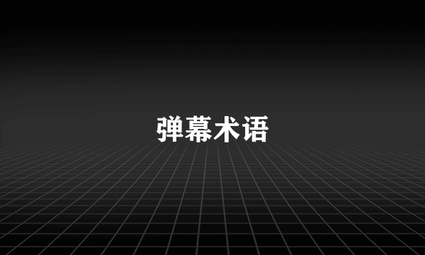弹幕术语