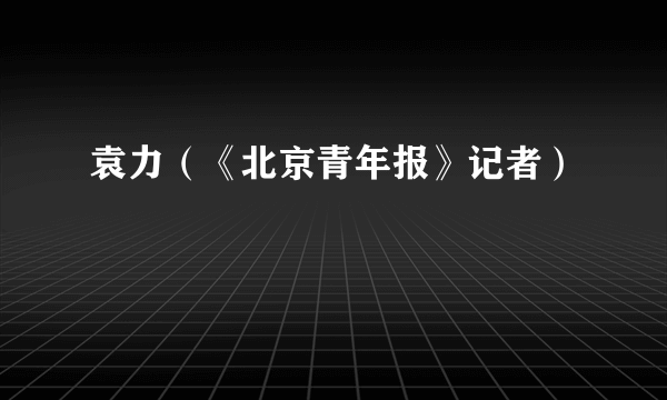 袁力（《北京青年报》记者）