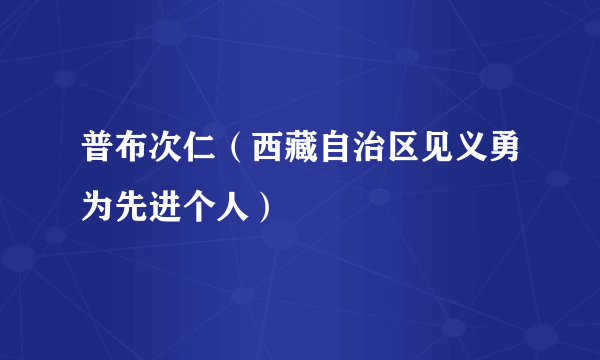 普布次仁（西藏自治区见义勇为先进个人）