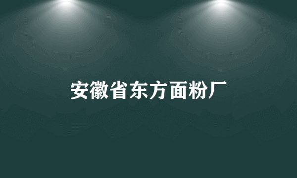 安徽省东方面粉厂