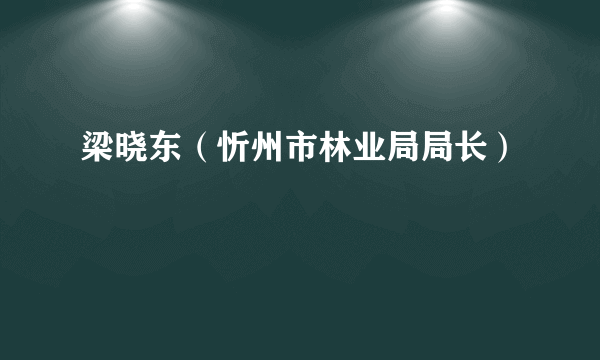 梁晓东（忻州市林业局局长）