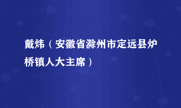 戴炜（安徽省滁州市定远县炉桥镇人大主席）
