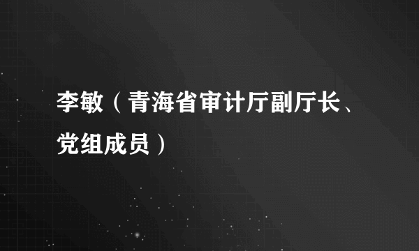 李敏（青海省审计厅副厅长、党组成员）