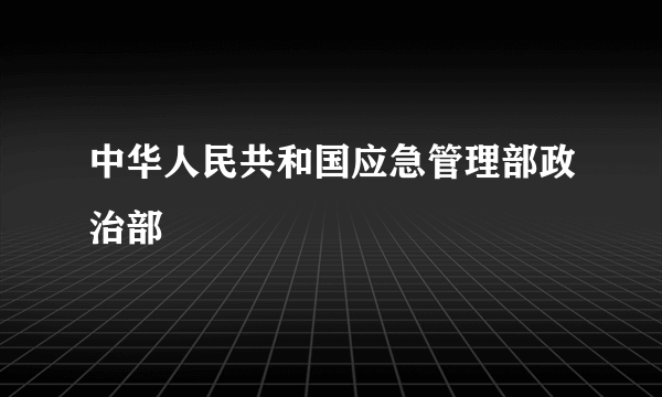 中华人民共和国应急管理部政治部