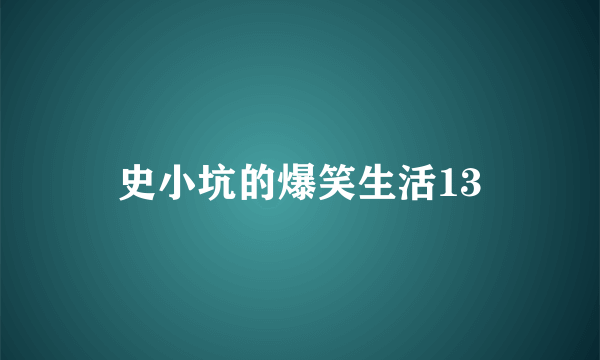 史小坑的爆笑生活13
