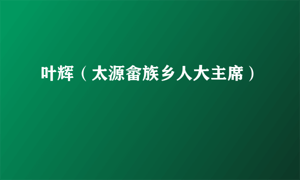 叶辉（太源畲族乡人大主席）