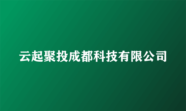 云起聚投成都科技有限公司