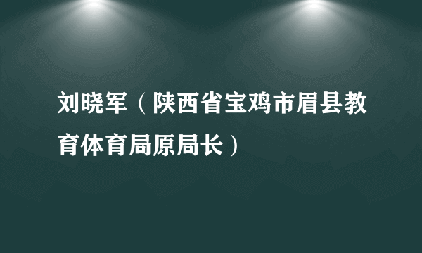 刘晓军（陕西省宝鸡市眉县教育体育局原局长）