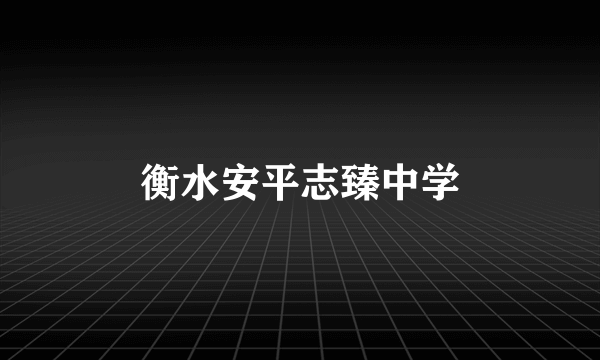 衡水安平志臻中学