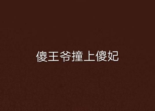 傻王爷撞上傻妃