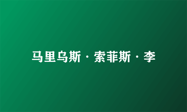 马里乌斯·索菲斯·李