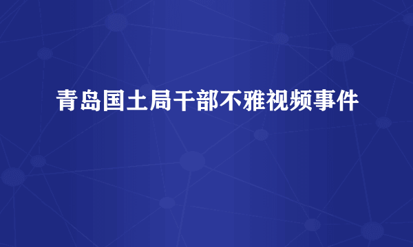 青岛国土局干部不雅视频事件