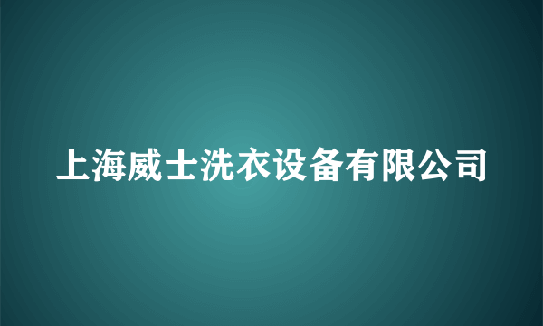 上海威士洗衣设备有限公司