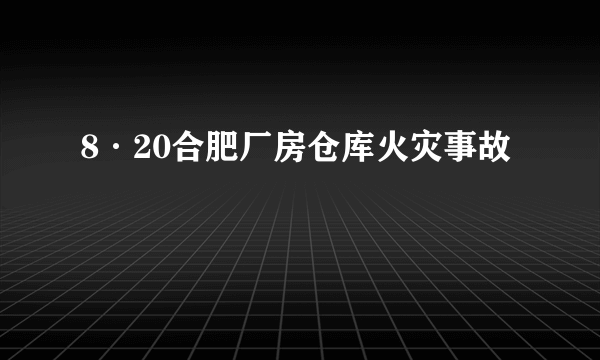 8·20合肥厂房仓库火灾事故