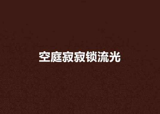 空庭寂寂锁流光