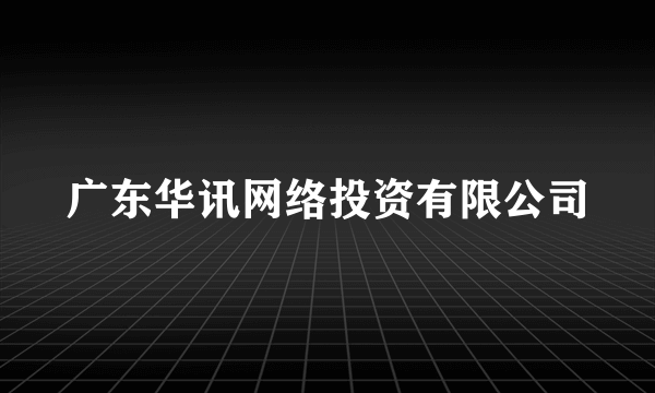 广东华讯网络投资有限公司