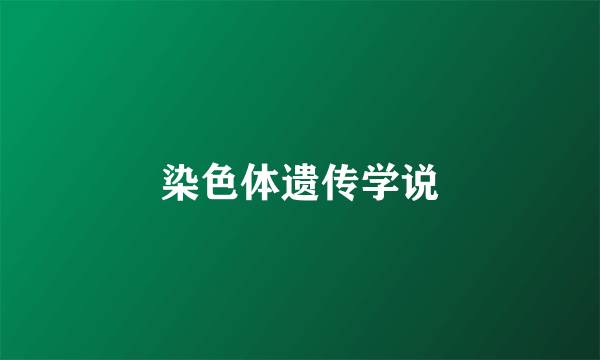 染色体遗传学说