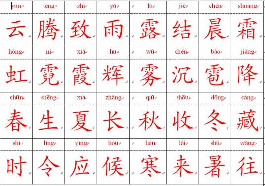 中华字经拼音版