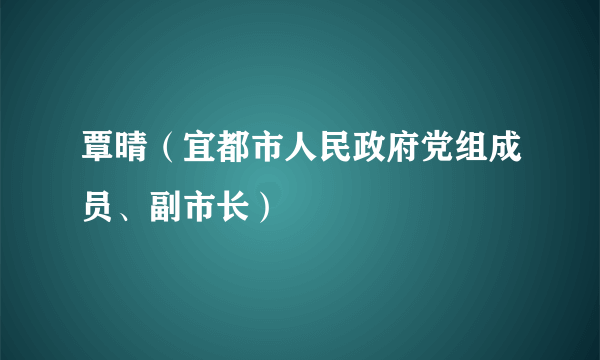 覃晴（宜都市人民政府党组成员、副市长）