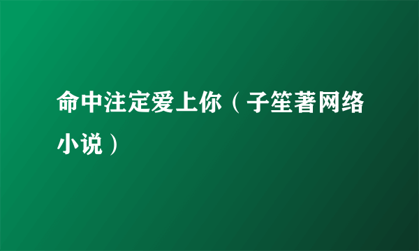 命中注定爱上你（子笙著网络小说）