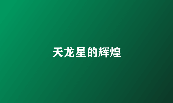 天龙星的辉煌