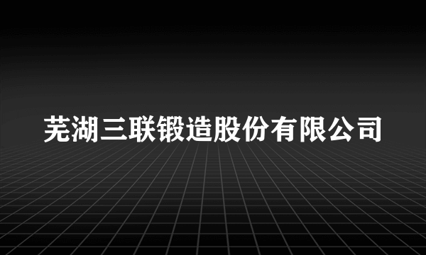 芜湖三联锻造股份有限公司