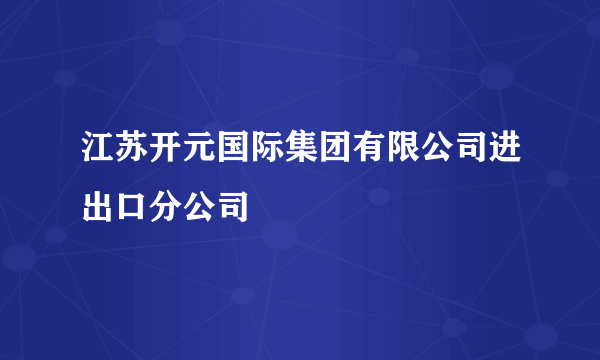 江苏开元国际集团有限公司进出口分公司