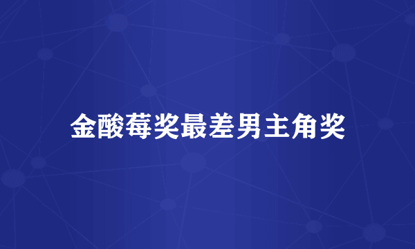 金酸莓奖最差男主角奖
