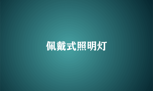 佩戴式照明灯