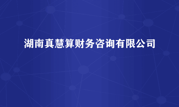 湖南真慧算财务咨询有限公司