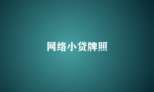 网络小贷牌照