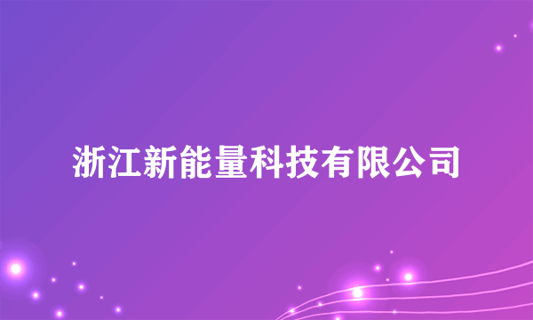 浙江新能量科技有限公司