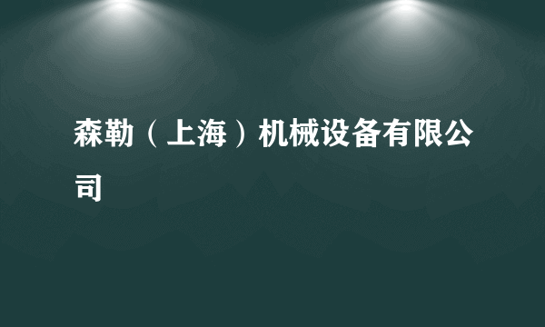 森勒（上海）机械设备有限公司