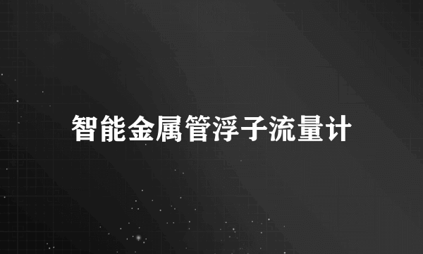 智能金属管浮子流量计
