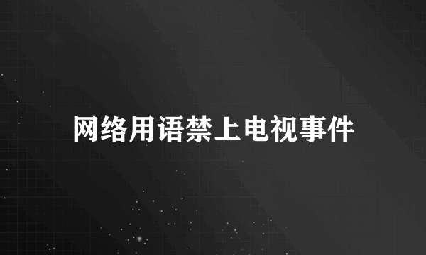 网络用语禁上电视事件