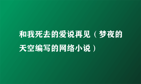 和我死去的爱说再见（梦夜的天空编写的网络小说）