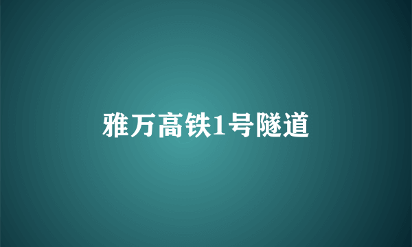 雅万高铁1号隧道