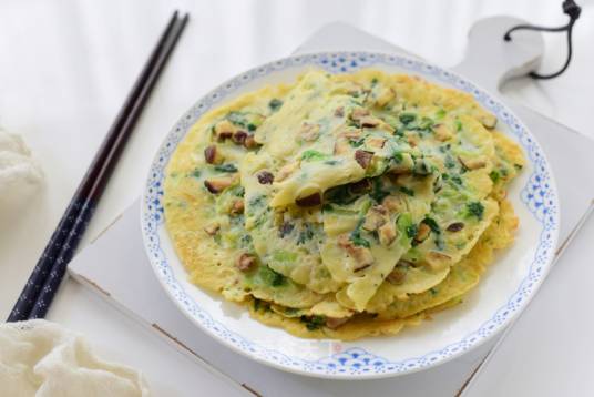 香菇鸡蛋饼