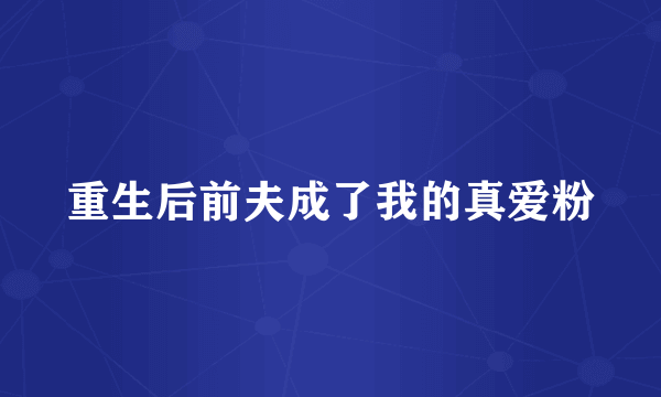 重生后前夫成了我的真爱粉