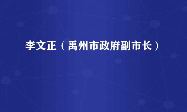 李文正（禹州市政府副市长）