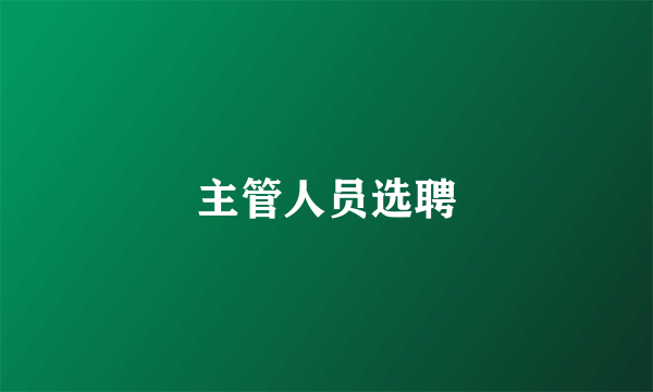 主管人员选聘