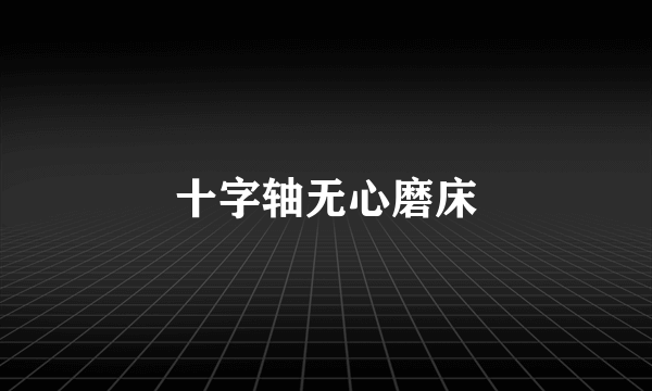 十字轴无心磨床