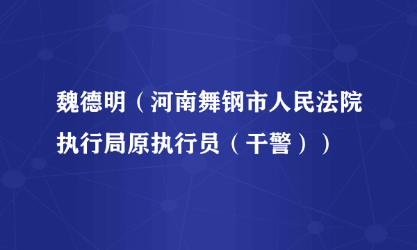 魏德明（河南舞钢市人民法院执行局原执行员（干警））