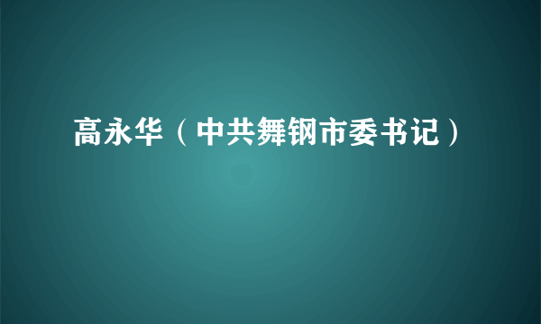 高永华（中共舞钢市委书记）