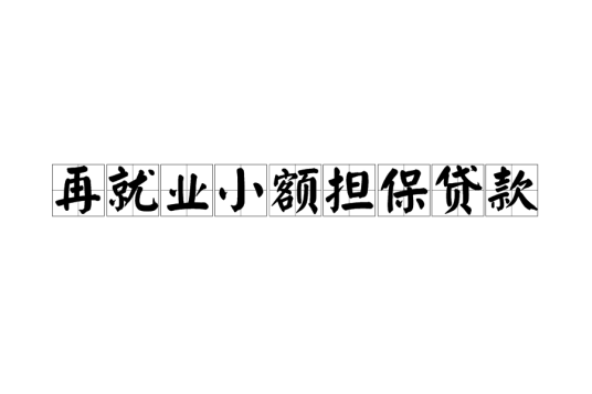 再就业小额担保贷款