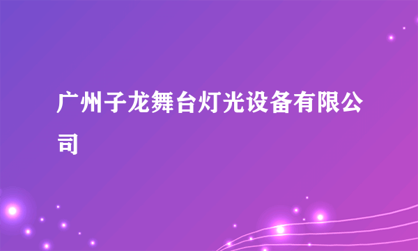 广州子龙舞台灯光设备有限公司